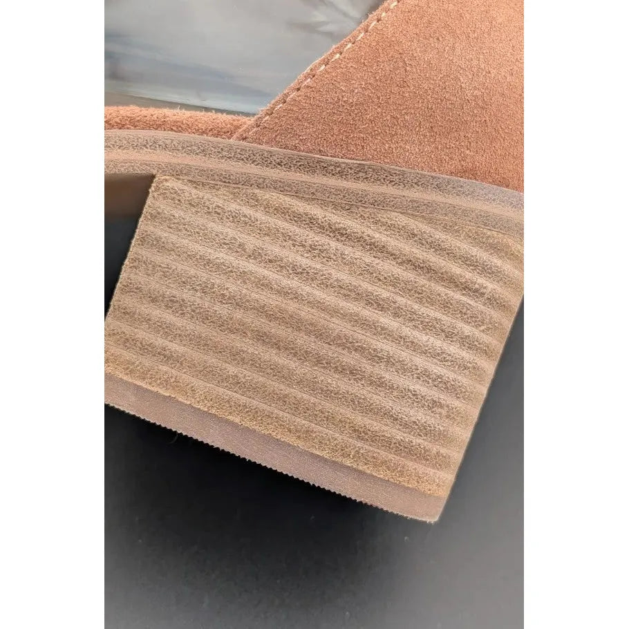 Sole Society Size 9M So-Tonni Open Toe Suede Ankle Booties Sunset Tan Sandal SoleComfort.shoes