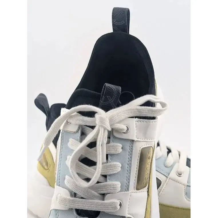 Pre-owned Calvin Klein Womens Ultra Neoprene Multicolor Lace-Up Sneaker Shoes Size 8M Calvin Klein