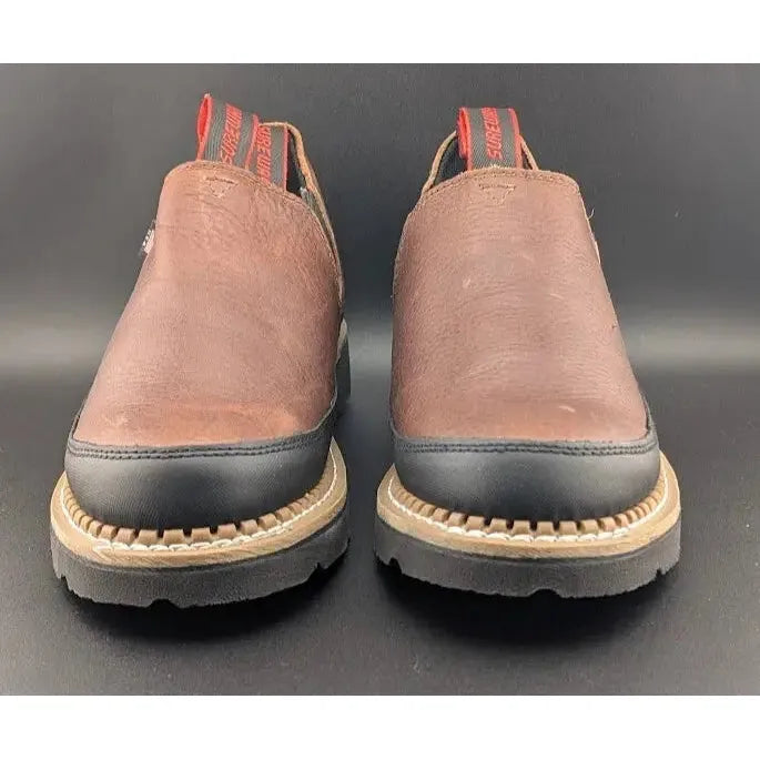 SUREWAY Men Size 10 Slip-On Work Boots SW501 Dk Brown Full Grain Tumbled Leather SUREWAY Men Work Boots Sureway