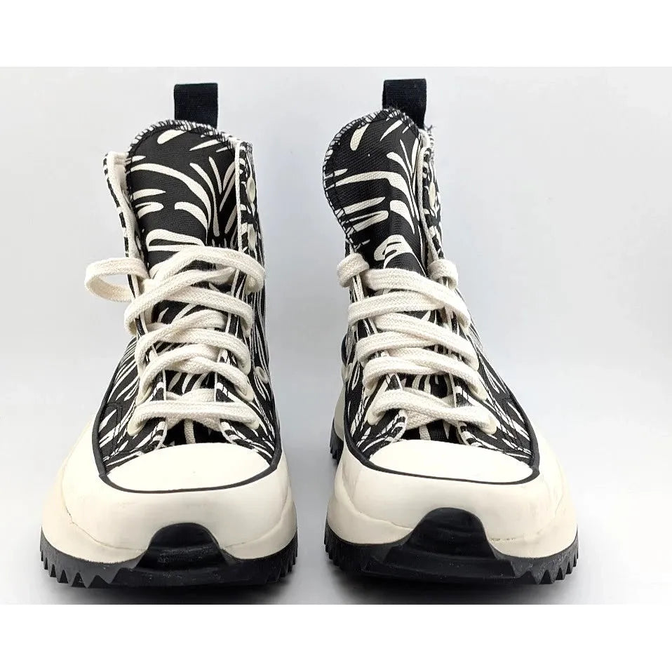 Converse Size W6 Run Star Hike Platform Animalier High Zebra Black White A03729C SoleComfort.shoes
