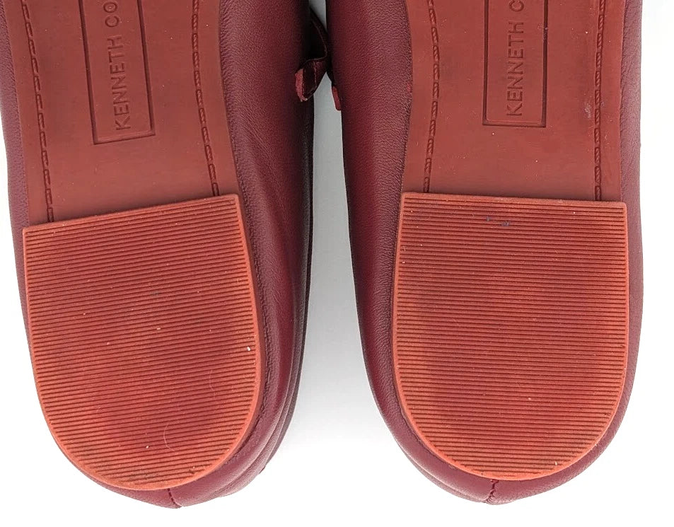 Pre-owned Kenneth Cole New York Womens Jasper Red Ballet Flats 7.5 Medium (B,M) SC2360