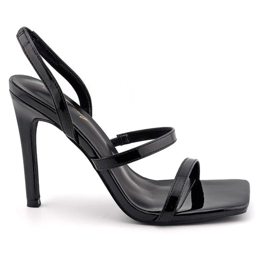 Women Sz 7 High Stiletto Heels Square Open Toe Sandal Ankle Strap Sexy Elis Tang SoleComfort.shoes