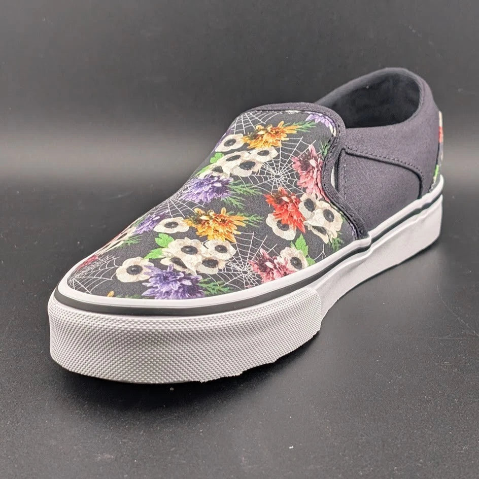 Vans Women's Size 9 Asher Floral Web Nine Iron Slip-On Shoes - Textile SoleComfort.shoes