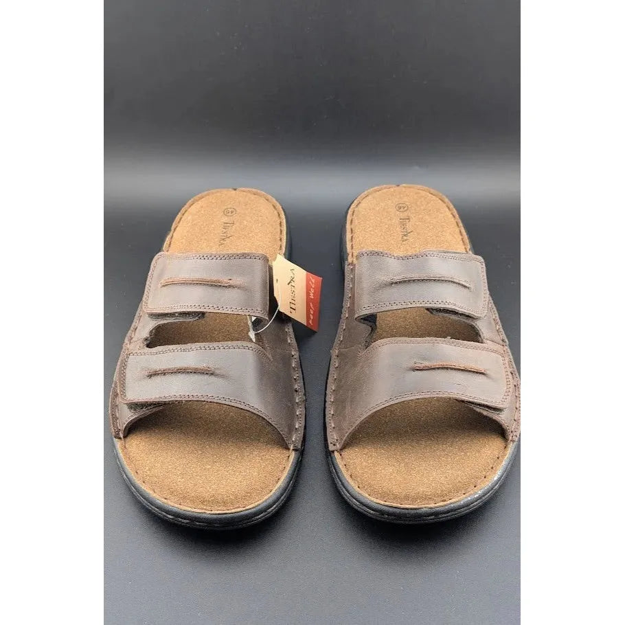 TIESTRA Men's Size 13 / 46 Slides Sandals Casual Comfortable Slip On Slippers SoleComfort.shoes