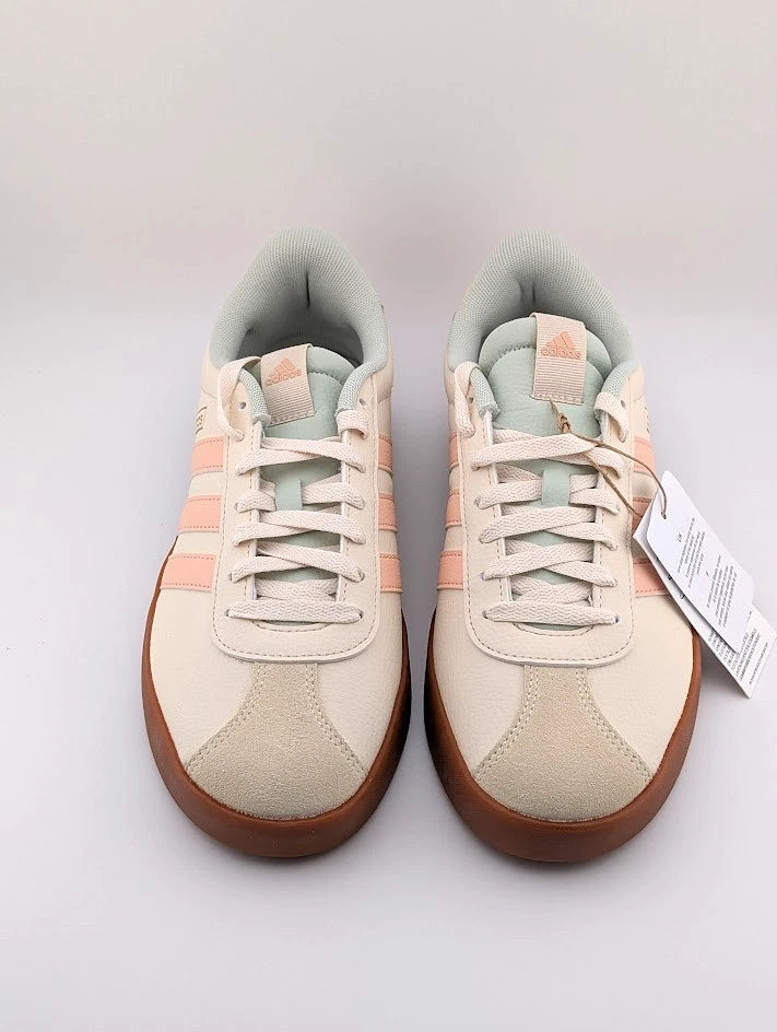 adidas VL Court 3.0 Women's Size 9 Sneaker Wonder White, Coral, and Mint SoleComfort.shoes