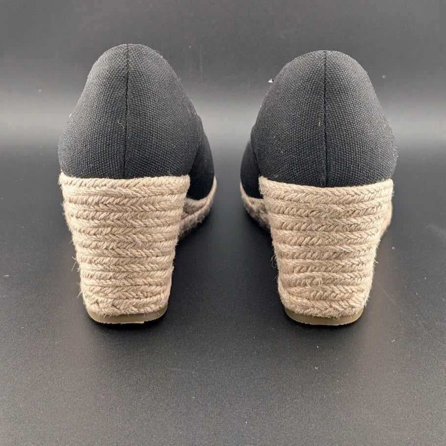 Ruanyu Women’s Size 7.5M Espadrille Wedge Pump Sandals Slip-On Shoes Pointed Toe SoleComfort.shoes