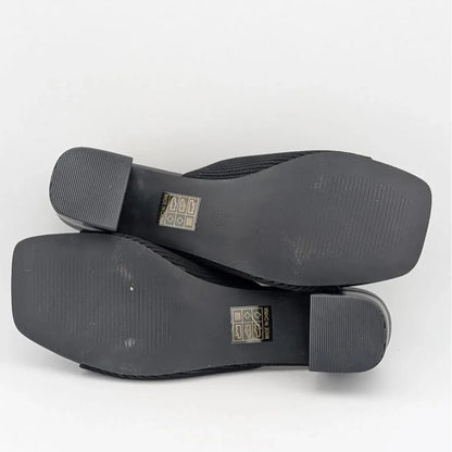 Women's Square Toe Chunky Block Heel Sandals - Open Toe Low Heel Mules Slides Shoe n Tale