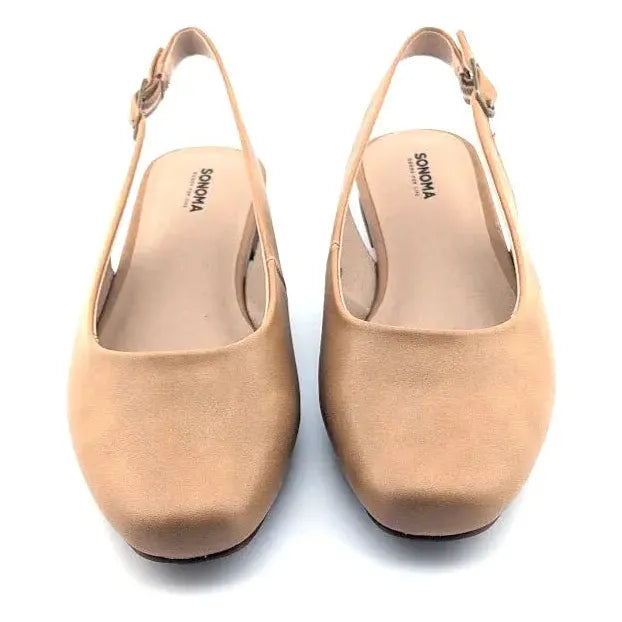 Sonoma Women's Size 8 or 8.5M Gwestyn Cognac Slingback Pointed Toe Ballet Flats Shoes Sonoma