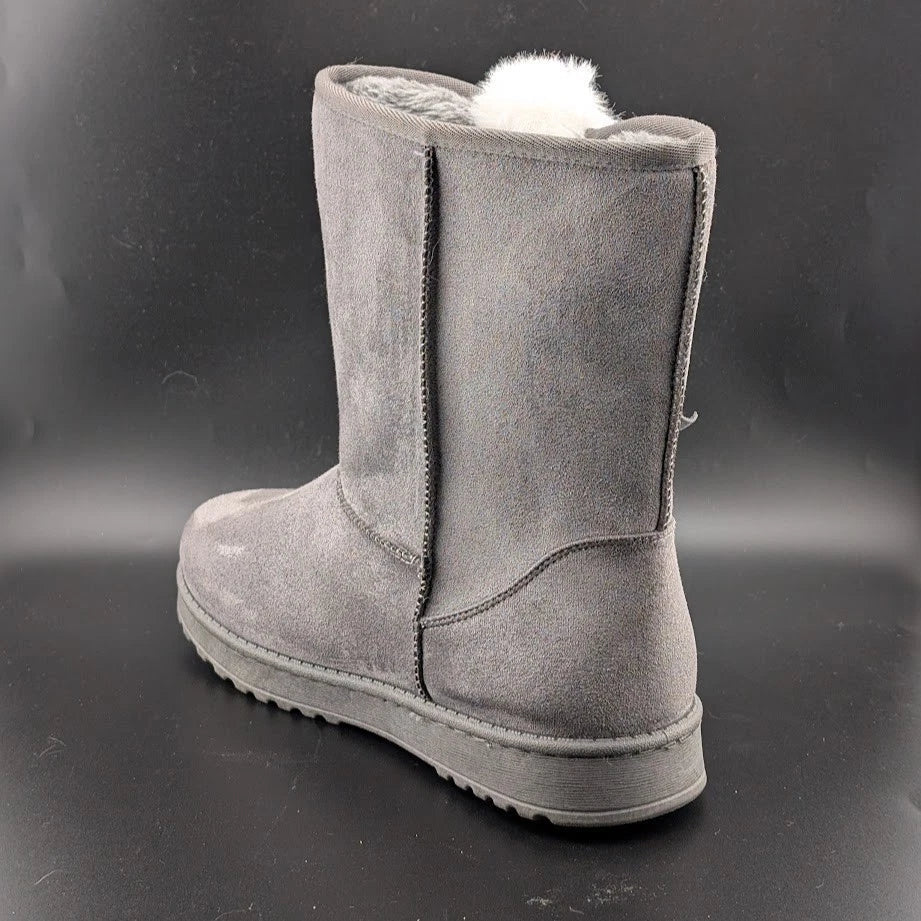 Koolaburra by UGG Size 11 Victoria Short Winter Boots Women's Grey -2 Bow 4 Puff SoleComfort.shoes
