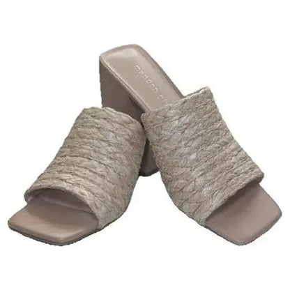 Madden Girl Women's TAZ | Natural Raffia 2.75” Block Heel Sandal | Sizes 6 / 6.5 Madden Girl