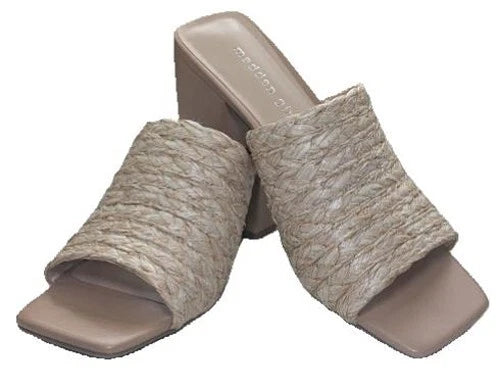Madden Girl Women's TAZ | Natural Raffia 2.75” Block Heel Sandal | Sizes 6 / 6.5