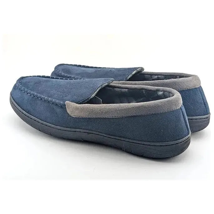 Father's Day***Wembley Mens Navy Indoor/Outdoor Microsuede Slipper with Plaid Fleece Lining XXL Wembley