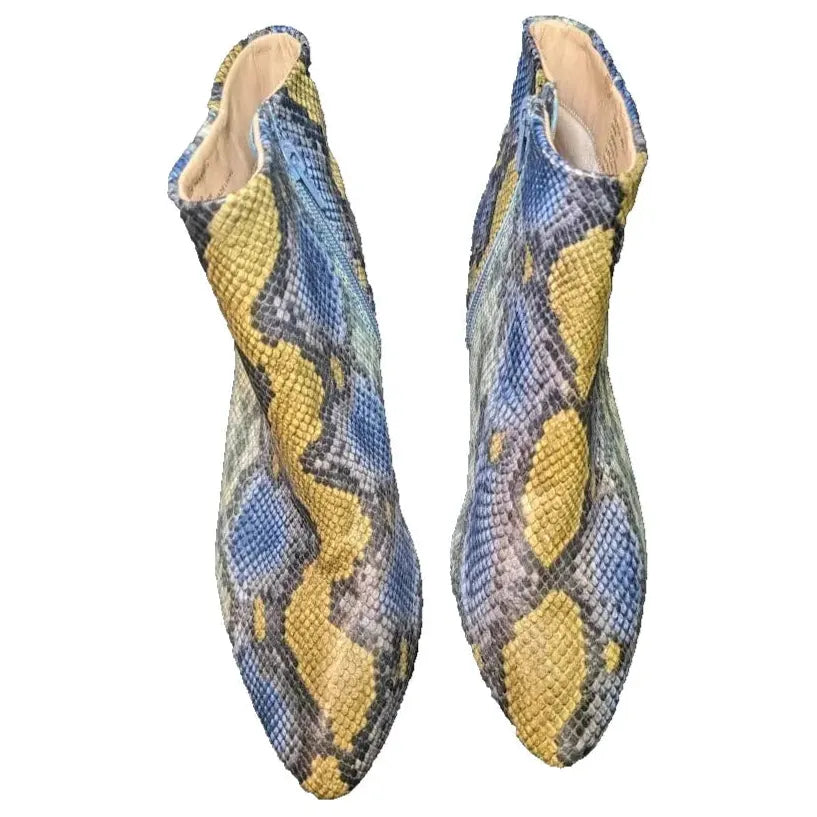 NEW Katy Perry The Rich Ankle Boots - Blue Snake Multi, Size 9M Katy Perry