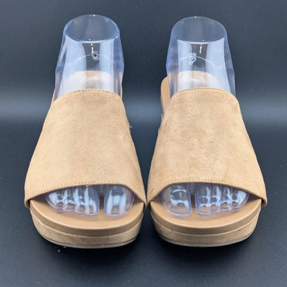 Carlos Santana Delphina Khaki Faux Suede Mules Size 8.5 Excellent Pre-own SoleComfort.shoes