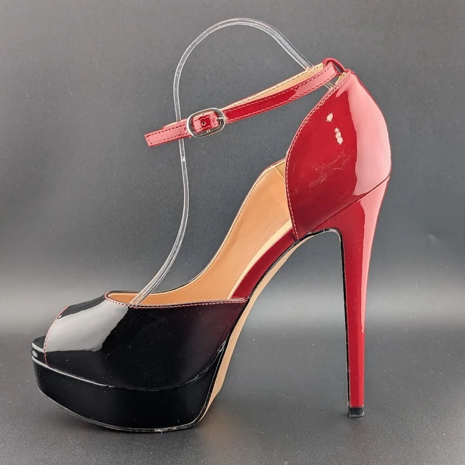 MERUMOTE Women's 9.5 Platform Stiletto Heels Shoes Peep Toe Pumps 6 inch Heels SoleComfort.shoes