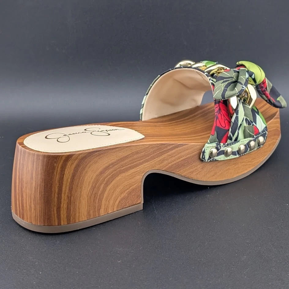 JESSICA SIMPSON Size 7 Resima Multicolor Lily of Jungle Slip On Platform Sandals SoleComfort.shoes