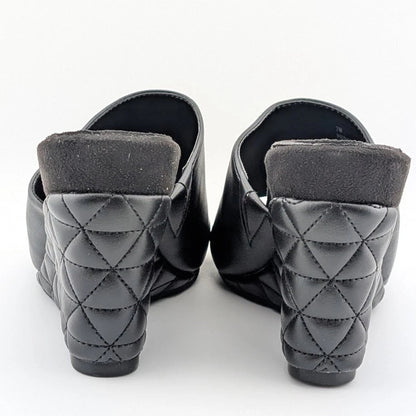 Aerosoles Women's Size 7 Wide Pierce Quilted Wedge Sandal Comfort Black Aerosoles