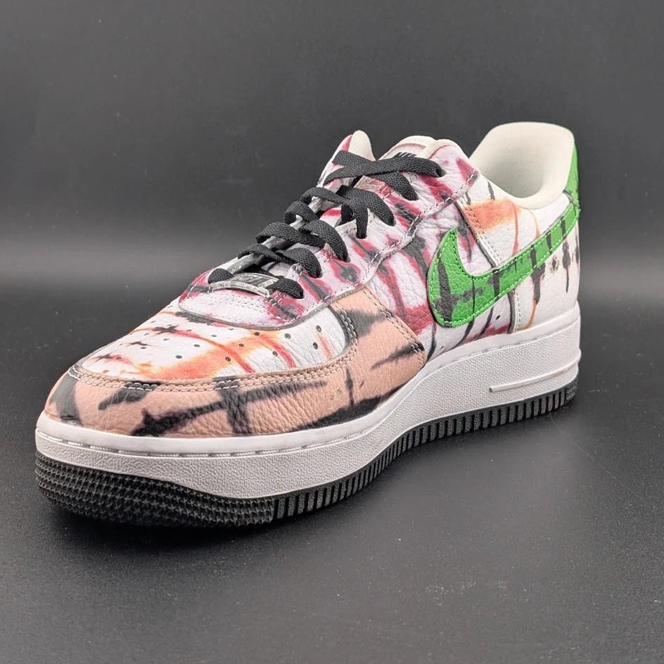 Nike Air Force 1 Low Black Tie Dye Sneakers Women's Size 7.5 A Beaut! CW1267-101 SoleComfort.shoes