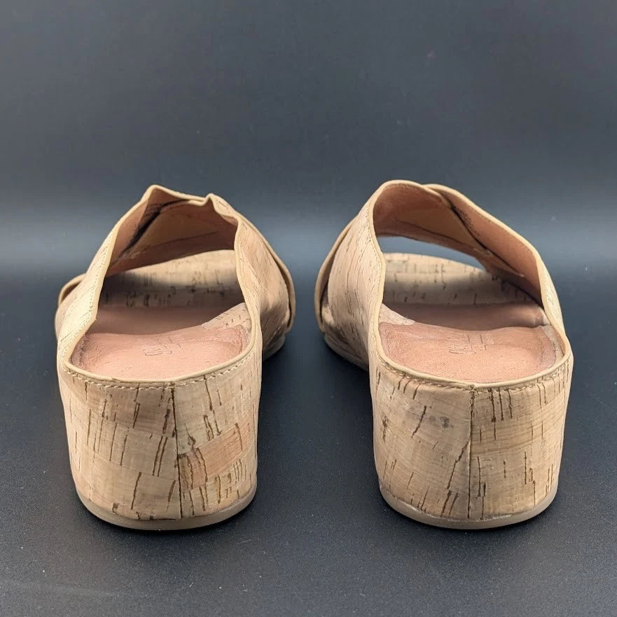 Gentle Souls by Kenneth Cole Gianna X-Band Slide Sandals Cork Women's Size 10 SoleComfort.shoes