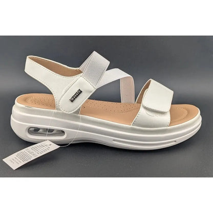mysoft Women's Size 9 Walking Sandals Air Cushion Slingback Elastic Band Platform Shoes SoleComfort.shoes