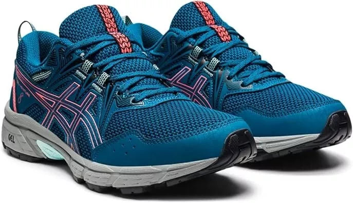 Pre-Owned ASICS Gel-Venture 8 Running Shoes Women's Sz 12 / Mens 10.5  Deep Sea Teal/Coral