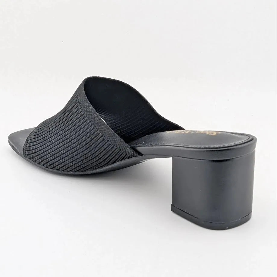 Women's Square Toe Chunky Block Heel Sandals - Open Toe Low Heel Mules Slides Shoe n Tale