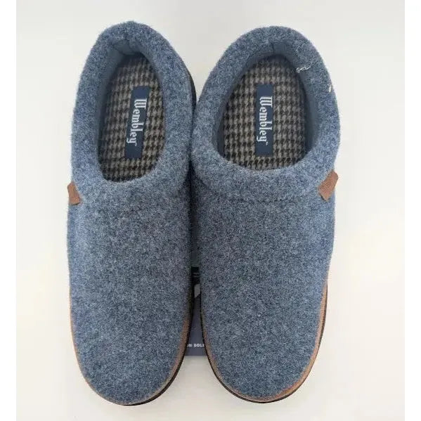Wembley Men's Heather Indoor/Outdoor Microsuede Mule Slipper with Plaid Lining Wembley