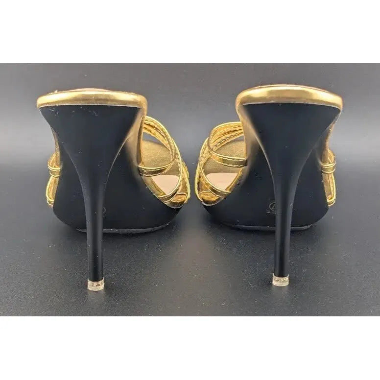 CAMSSOO Women's Size 6M Platform Heeled Mules Stiletto Sandals Open Toe Slip On - SoleComfort.shoes