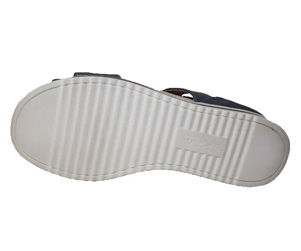 LifeStride Womens Zoom Navy Flatform Sandals Shoes | 8 Medium | Zipper Back Box