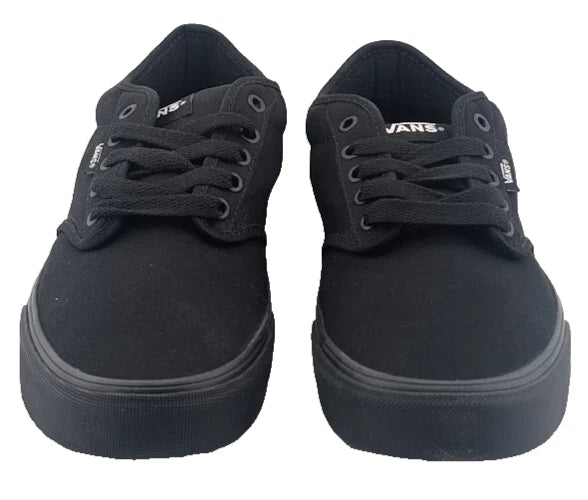 New VANS Men's Size 10 Atwood Canvas Black/ Black Skateboard Sneakers Shoes