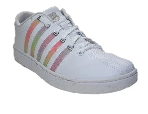 Pre-Owned K-Swiss Women's Court Pro II CMF White Rainbow Athletic Sneakers Womens Size 9.5