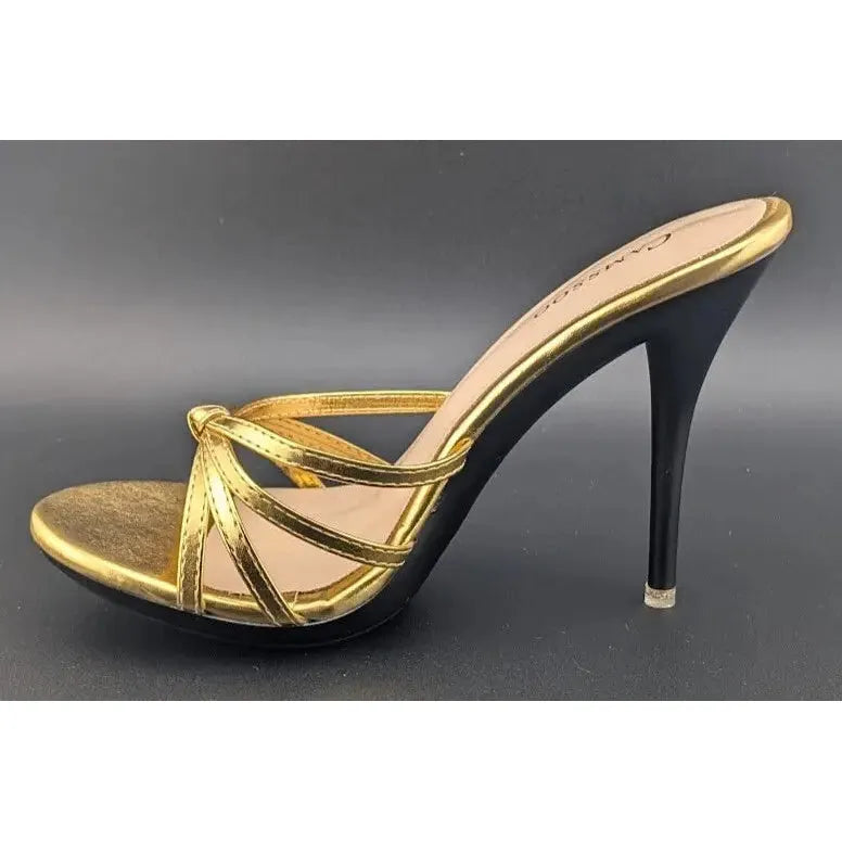CAMSSOO Women's Size 6M Platform Heeled Mules Stiletto Sandals Open Toe Slip On - SoleComfort.shoes