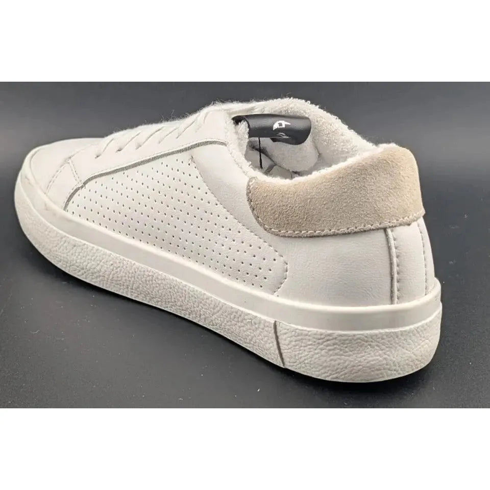 Steve Madden Women Size 6.5 Starling Sneaker White Multi Tan Sneaker Star Leather - SoleComfort.shoes