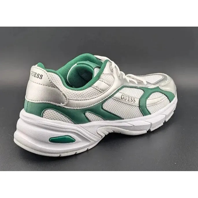 Womens GUESS Size 8 / 8.5 Lotty Glogana-R Sneakers/Shoes White/Forest Green - SoleComfort.shoes