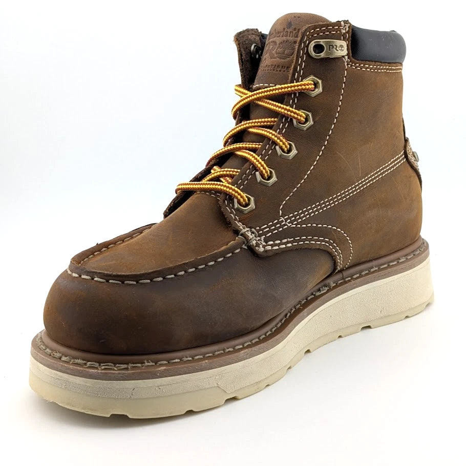 Timberland PRO Men's Size 5.5W GRIDWORKS 6" Brown Waterproof SOFT TOE (EU 37.5) SoleComfort.shoes