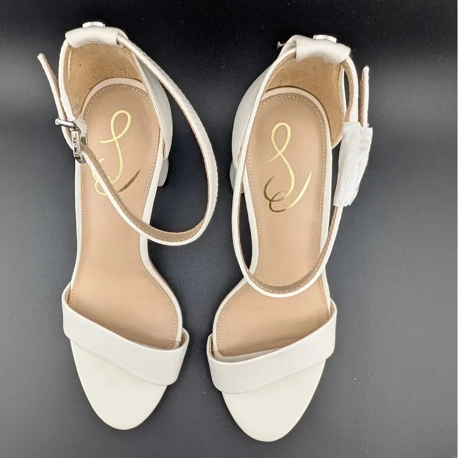 Sam Edelman Women's Sz 9 Yaro Leather Ankle Strap Block Heel Sandals NIB SoleComfort.shoes
