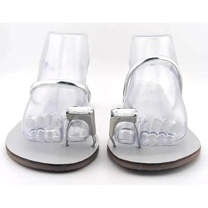 Womens Size 10/10.5 Rhinestone Bling Summer Jeweled Sandals Slip on Toe-Ring Flip Flop - SoleComfort.shoes