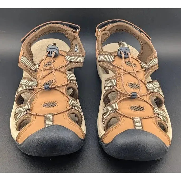 Mens Size 9.5 Tan Summer Sport Fishman Sandals - Comfy Beach Water Walking Shoes - SoleComfort.shoes
