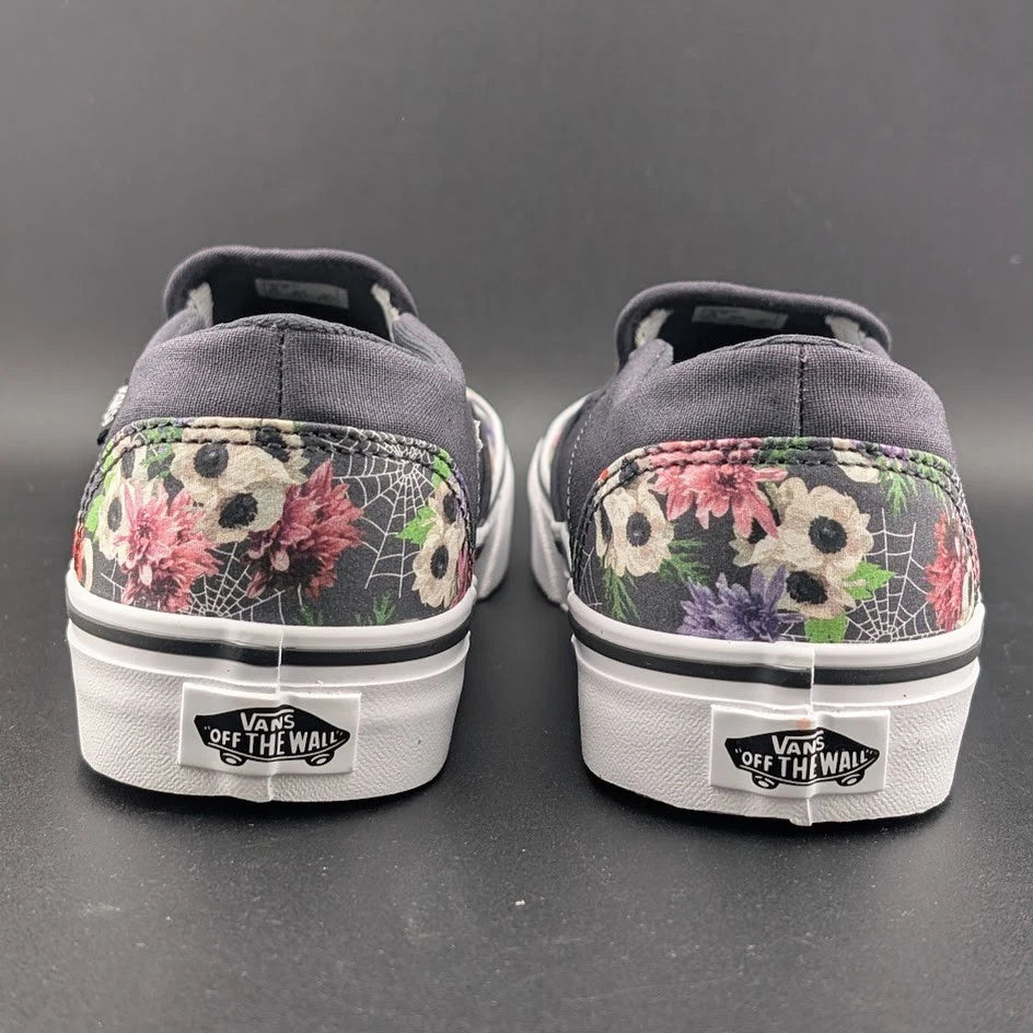 Vans Women's Size 9 Asher Floral Web Nine Iron Slip-On Shoes - Textile SoleComfort.shoes