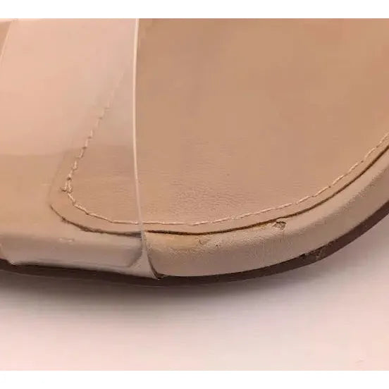 Women's Acrylic 4" Heel Clear Strap Sandal Size US 9 Nude Fashion Dress Shoe ShoeDazzle