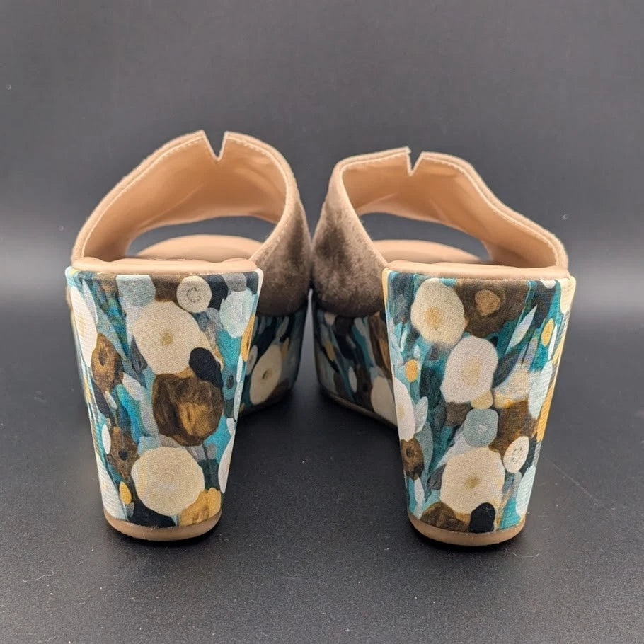 Spring Step Women's EU 41 (US 10) Floral Platform Wedge Sandal - Made In Italy SoleComfort.shoes