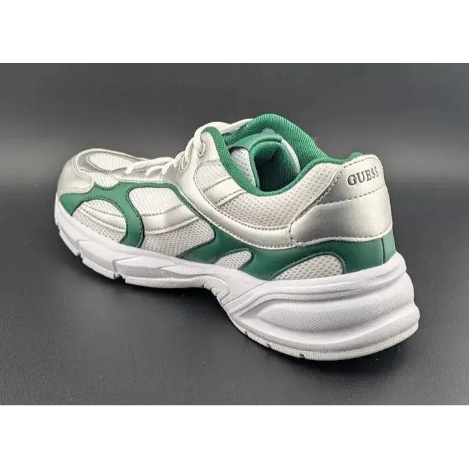 Womens GUESS Size 8 / 8.5 Lotty Glogana-R Sneakers/Shoes White/Forest Green - SoleComfort.shoes