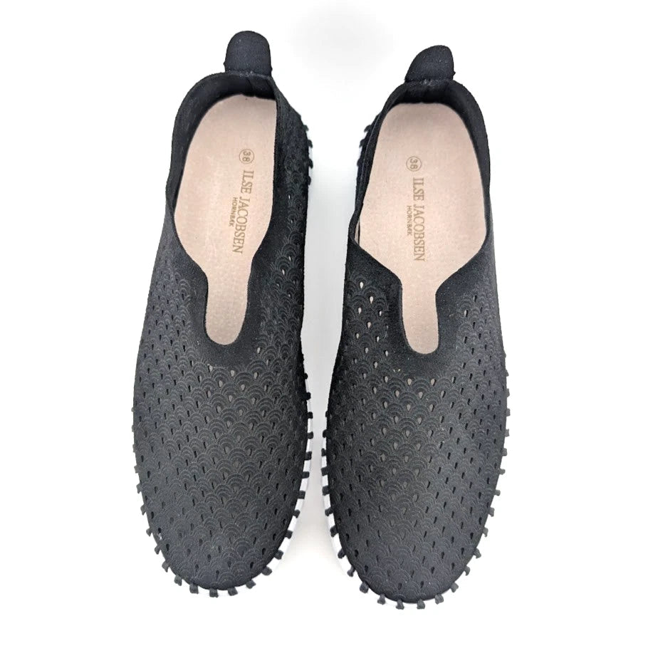 ILSE JACOBSEN Women's Sz 10 (EU 41) Tulip 139 Black Slip-On Comfort Sneaker Shoe Isle Jacobson Hornbaek