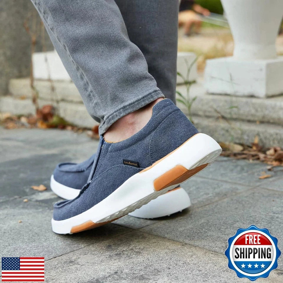 Pre-Owned OrthoComfoot Men's Orthopedic Comfy Casual Shoes Diabetic Plantar Fasciitis EU42