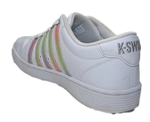 Pre-Owned K-Swiss Women's Court Pro II CMF White Rainbow Athletic Sneakers Womens Size 9.5