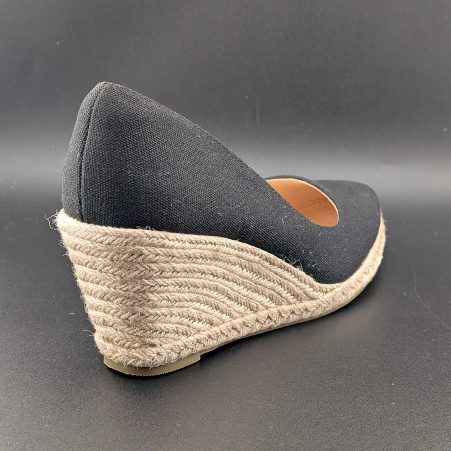 Ruanyu Women’s Size 7.5M Espadrille Wedge Pump Sandals Slip-On Shoes Pointed Toe SoleComfort.shoes