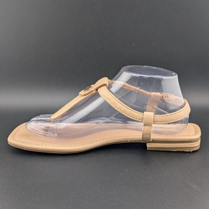 Women Size 8.5 T-Strap Thong Flat Sandals Square Toe Strappy Sandals SoleComfort.shoes