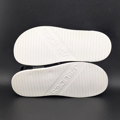 Urban Sport by J/Slides Freya Wos Size 6.5 Sporty Sandals Footbed Black Metallic SoleComfort.shoes