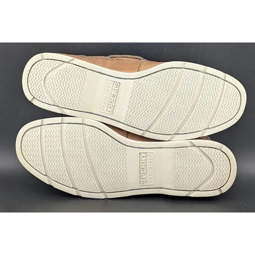 Sperry Top Sider Size 8 Leeward, 2-Eye Boat Shoes, Sahara Tan Leather 0777894 SoleComfort.shoes