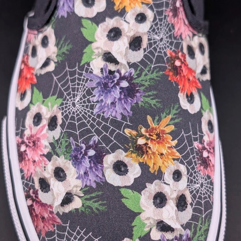 Vans Women's Size 9 Asher Floral Web Nine Iron Slip-On Shoes - Textile SoleComfort.shoes